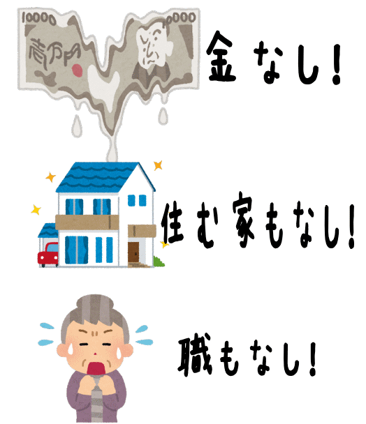家なし金なし職もなし